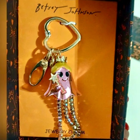 Betsey Johnson Halloween NWT/NIB Princess Ghost Bag Charm/Keychain - Picture 1 of 5